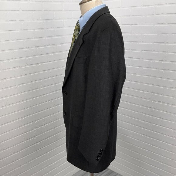BOSS Hugo Boss Blazer Men 42 Gray Classic Career Wool USA Vintage - Picture 3 of 13